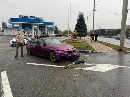 В Ставрополе перевернулся автомобиль BMW